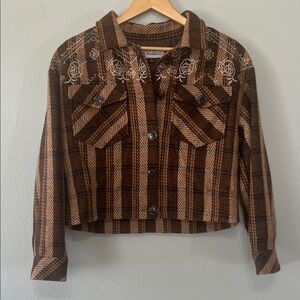 Cropped Plaid Jacket MONTANA Co. Women’s Small Feminine Western Boho-Cowgirl New